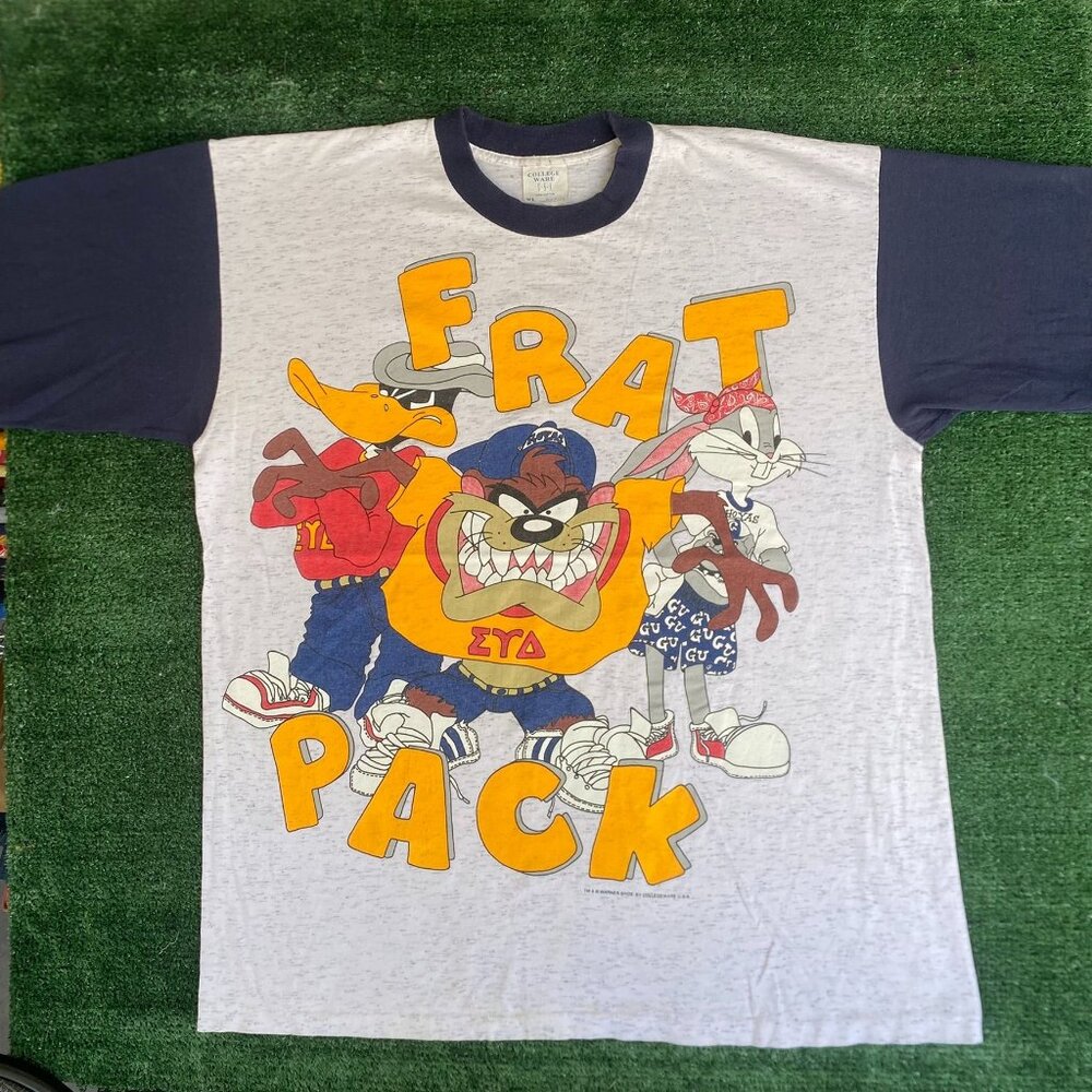 Vintage 80s Looney Tunes Georgetown Hoyas ΣΤΔ T-Shirt XL Single Stitch Taz Bugs
